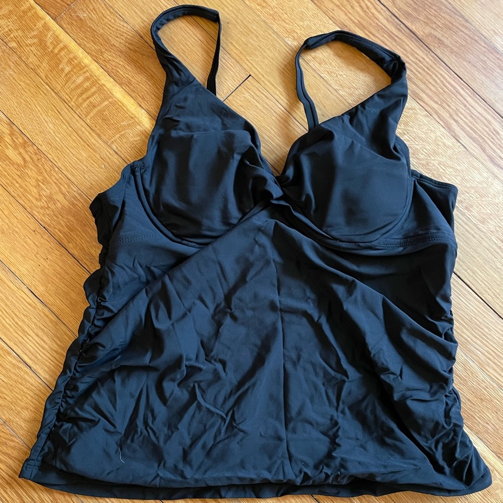 Size XL (16/18) Black Supportive Tankini Top